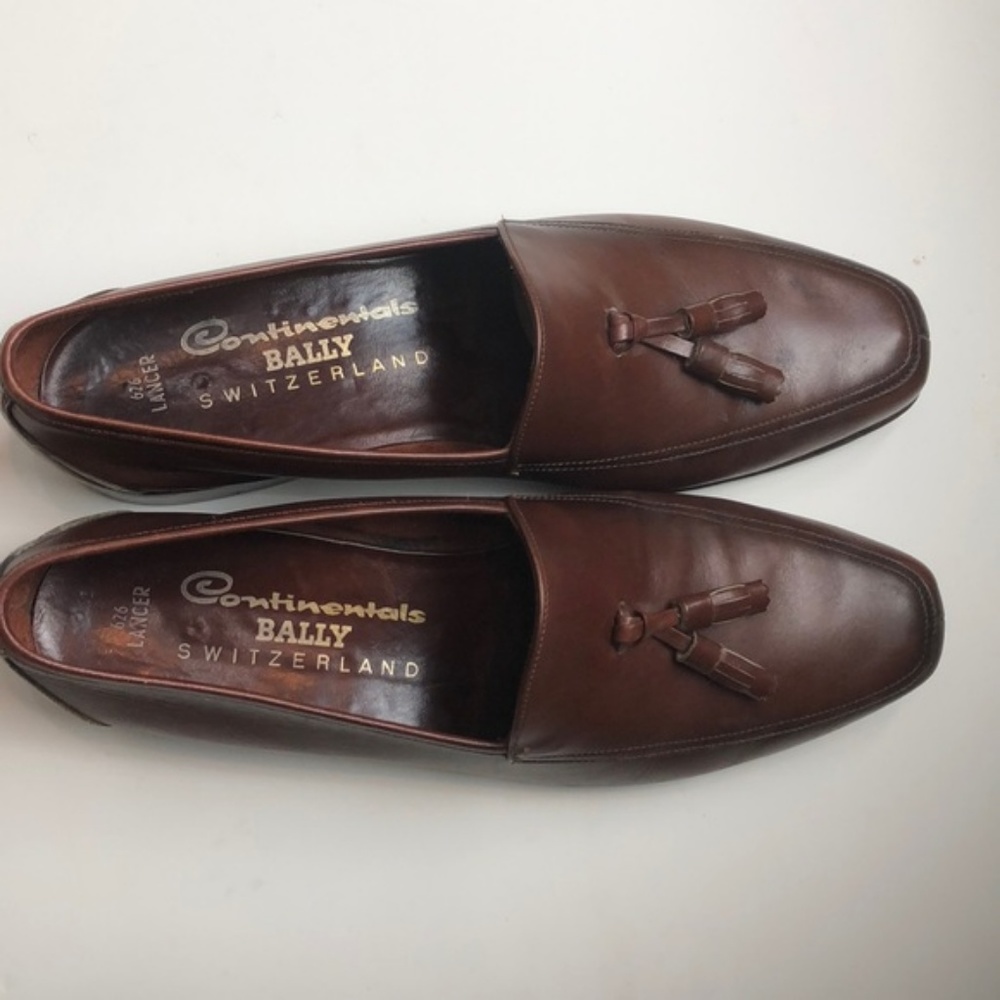 Men’s Leather Tassel Loafer 9 1/2 Bally Brown